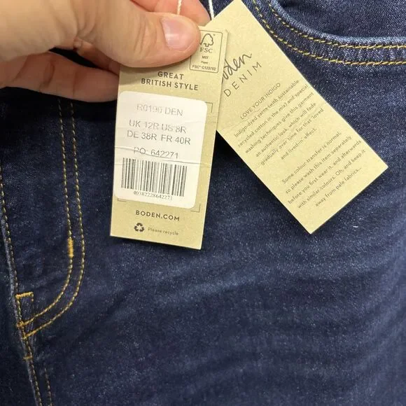 Womens Size 8 Boden Wide Leg Jeans NWT - Picture 3 of 6